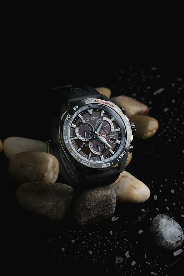 Premium Men's Chronograph Watch (Black Dial)